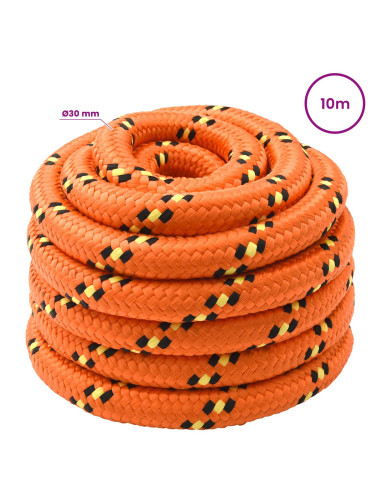 Corda multiuso 30 mm 10 m Arancione PP 5400 kg Carico massimo