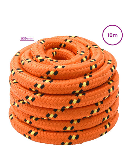 Corda multiuso 30 mm 10 m Arancione PP 5400 kg Carico massimo
