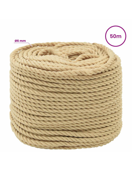 Corda multiuso 6 mm 50 m Naturale PP 240 kg Carico massimo