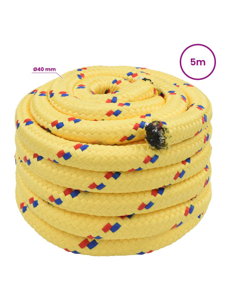 Corda multiuso 40 mm 5 m Giallo PP 9600 kg Carico massimo