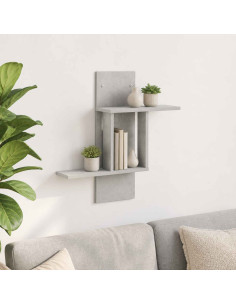 Scaffale da parete Grigio Cemento 59 x 17 x 63 cm