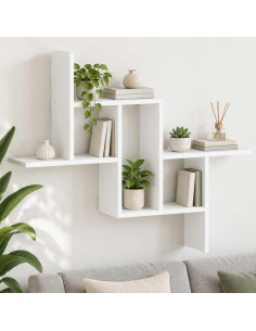 Scaffale da parete Bianco 87 x 17 x 75 cm Legno ingegnerizzato