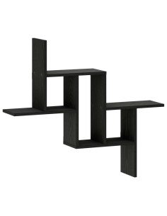 Scaffale da parete Rovere Nero 87 x 17 x 75 cm 2