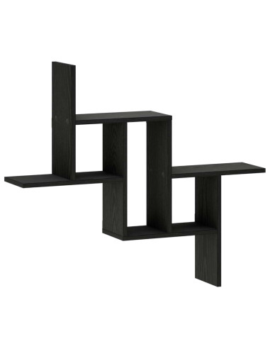 Scaffale da parete Rovere Nero 87 x 17 x 75 cm