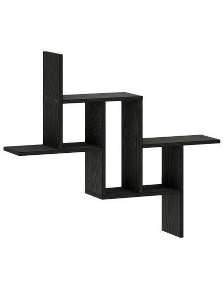 Scaffale da parete Rovere Nero 87 x 17 x 75 cm