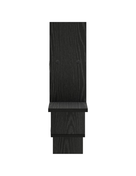 Scaffale da parete Rovere Nero 87 x 17 x 75 cm