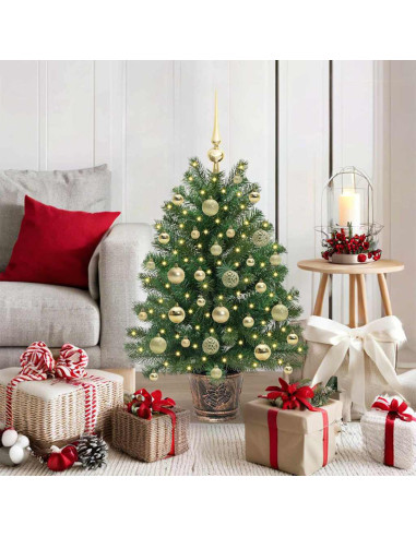 Albero di Natale artificiale con 150 LED Verde 95 cm PE e PVC