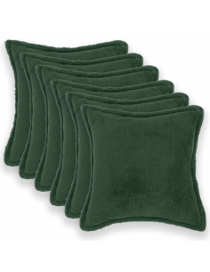 Federa 6 pcs HOUTEN Verde Scuro 30 x 30 cm Bouclé