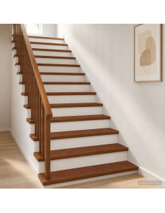 Gradini per Scale 8 pz 100 x 30 x 2 cm Marrone Scuro