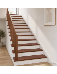 Gradini per Scale 4 pz 100 x 30 x 2 cm Marrone Scuro