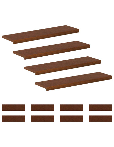 Gradini per Scale 12 pz 100 x 30 x 2 cm Marrone Scuro
