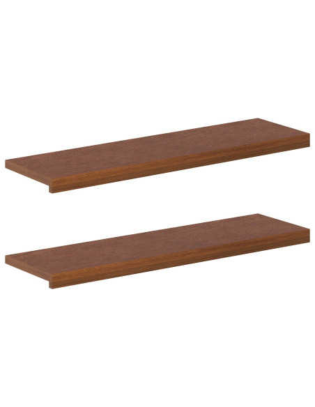 Gradini per Scale 2 pz 100 x 30 x 2 cm Marrone Scuro
