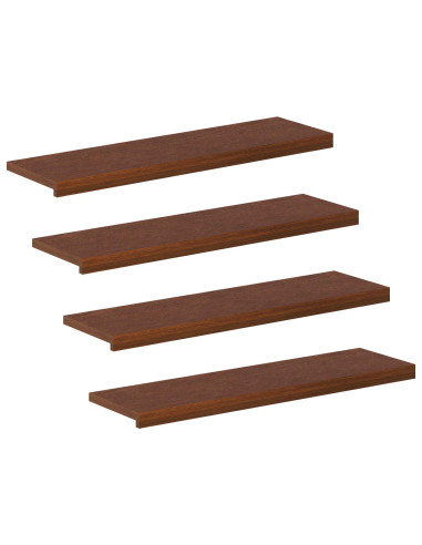 Gradini per Scale 4 pz 100 x 30 x 2 cm Marrone Scuro
