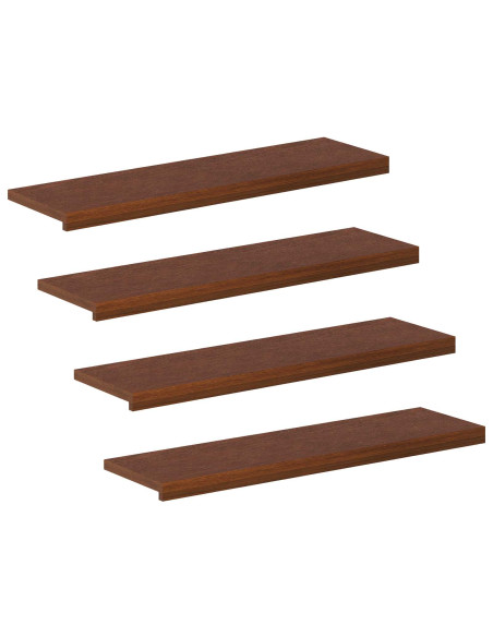 Gradini per Scale 4 pz 100 x 30 x 2 cm Marrone Scuro