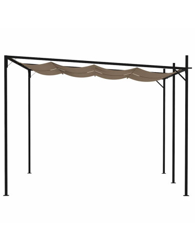 Gazebo con Tetto Retrattile 400x300x233 cm Grigio Talpa