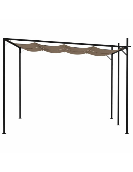 Gazebo con Tetto Retrattile 400x300x233 cm Grigio Talpa