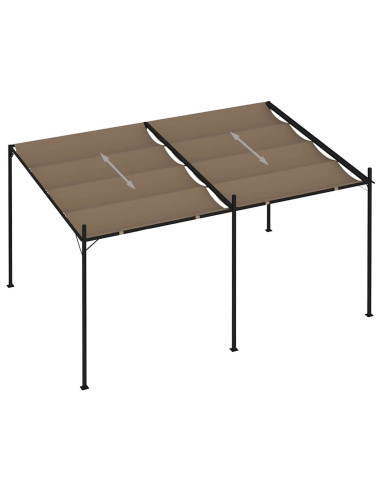 Gazebo con Tetto Retrattile 400x300x233 cm Grigio Talpa