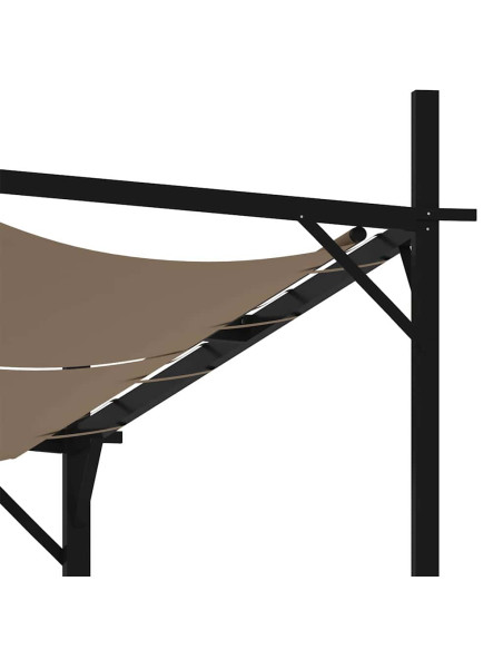 Gazebo con Tetto Retrattile 400x300x233 cm Grigio Talpa