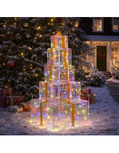 Pacchi regalo di Natale impilabili con LED 250 LED Multicolore