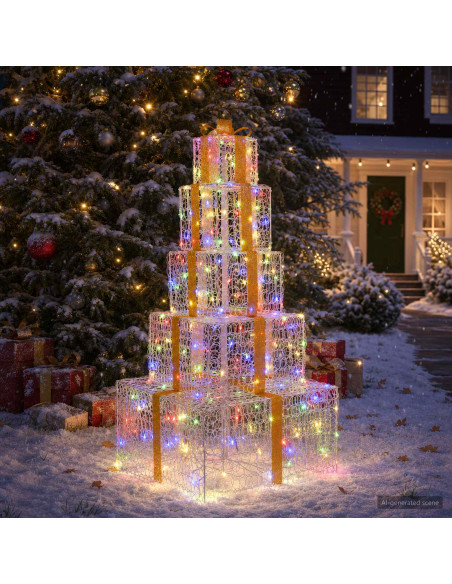 Pacchi regalo di Natale impilabili con LED 250 LED Multicolore