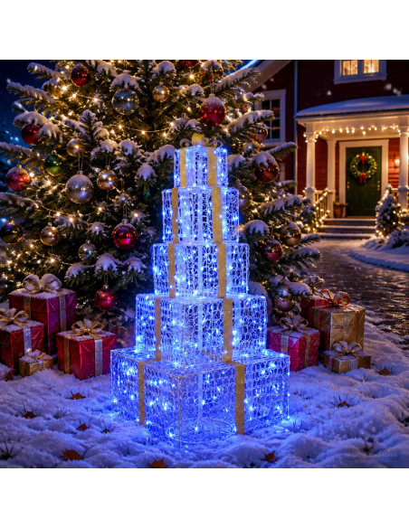 Pacchi regalo di Natale impilabili con LED 250 LED Blu