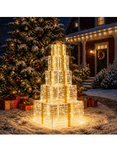 Pacchi regalo di Natale impilabili con LED 250 LED Bianco caldo
