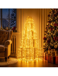 Pacchi regalo di Natale impilabili con LED 250 LED Bianco caldo