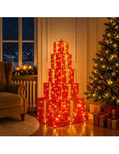 Pacchi regalo di Natale impilabili con LED 250 LED Bianco caldo