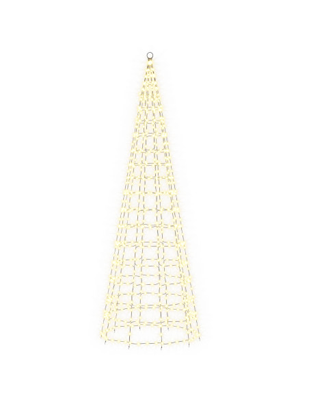 Luci per albero di Natale con picchetti e asta per bandiera