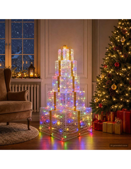Pacchi regalo di Natale impilabili con LED 250 LED Multicolore