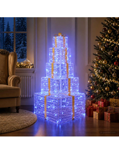 Pacchi regalo di Natale impilabili con LED 250 LED Blu