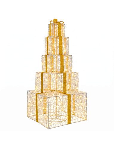 Pacchi regalo di Natale impilabili con LED 250 LED Bianco caldo