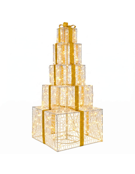 Pacchi regalo di Natale impilabili con LED 250 LED Bianco caldo