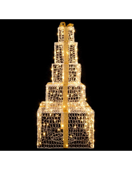 Pacchi regalo di Natale impilabili con LED 250 LED Bianco caldo