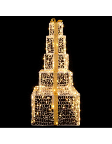 Pacchi regalo di Natale impilabili con LED 250 LED Bianco caldo