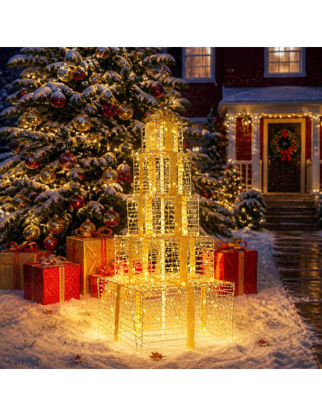 Pacchi regalo di Natale impilabili con LED 250 LED Bianco caldo