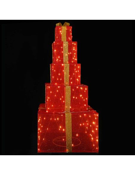 Pacchi regalo di Natale impilabili con LED 250 LED Bianco caldo