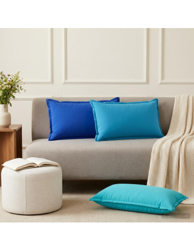 Cuscino con cuscino HOUTEN 2 pz Blu Reale Poliestere