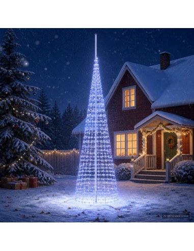 Luci per albero di Natale con picchetti e asta per bandiera
