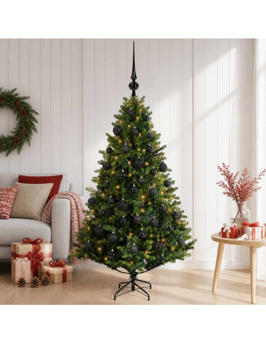 Albero di Natale Artificiale con Palline 120 cm 150 LED