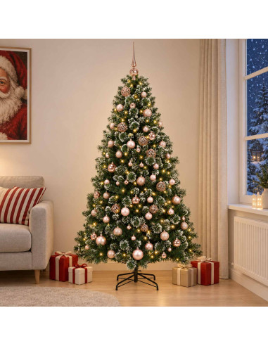 Albero di Natale artificiale con pallina 180 cm 300 LED