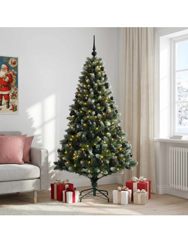 Albero di Natale Artificiale con Palline 210 cm 300 LED
