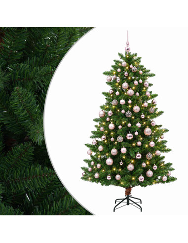 Albero di Natale Artificiale con Palline 240 cm 300 LED