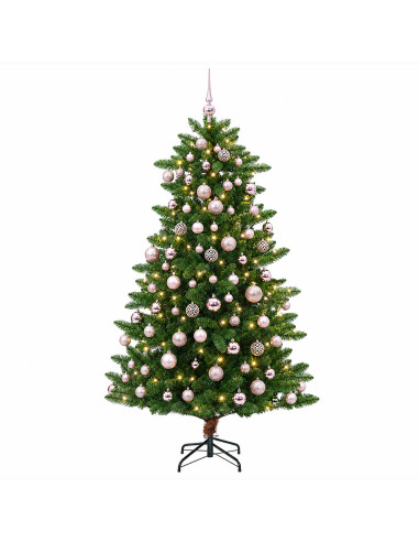 Albero di Natale Artificiale con Palline 240 cm 300 LED