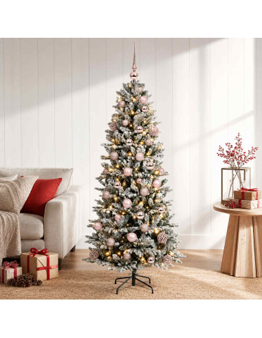 Albero di Natale artificiale con palline 150 cm 150 LED