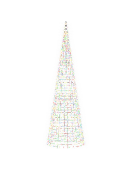 Luci per albero di Natale con picchetti e asta per bandiera