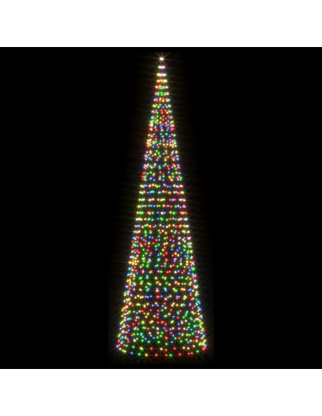 Luci per albero di Natale con picchetti e asta per bandiera