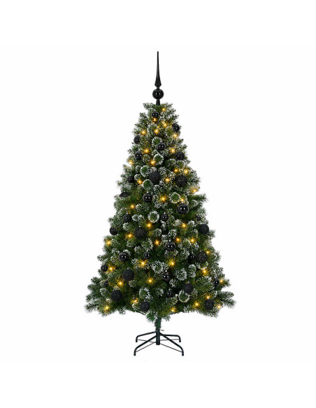 Albero di Natale artificiale con palline 150 cm 150 LED