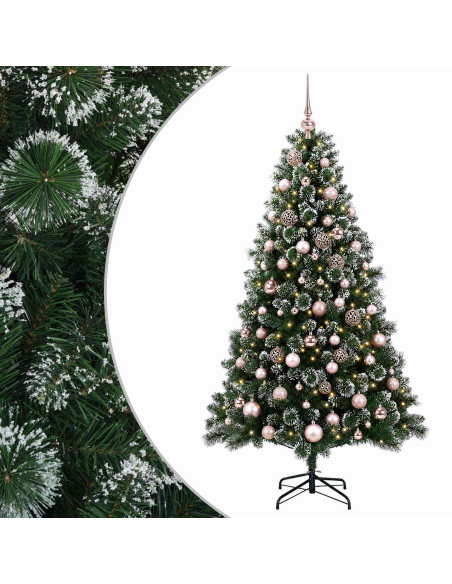 Albero di Natale artificiale con pallina 180 cm 300 LED
