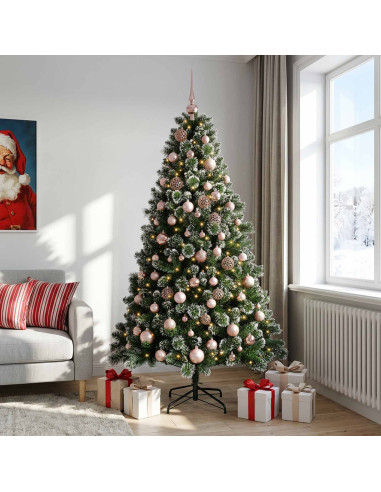Albero di Natale artificiale con pallina 180 cm 300 LED